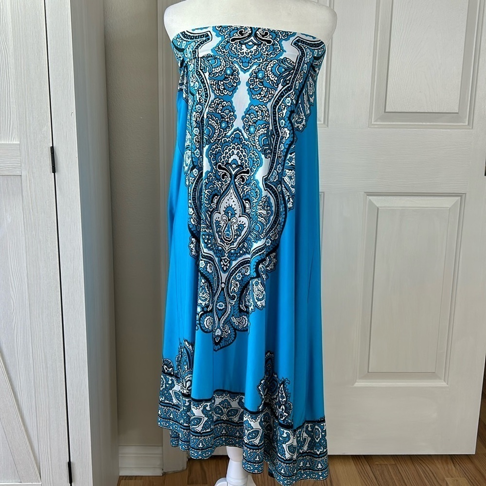 INC Turquoise Maxi Skirt/Strapless Midi Dress Sz S